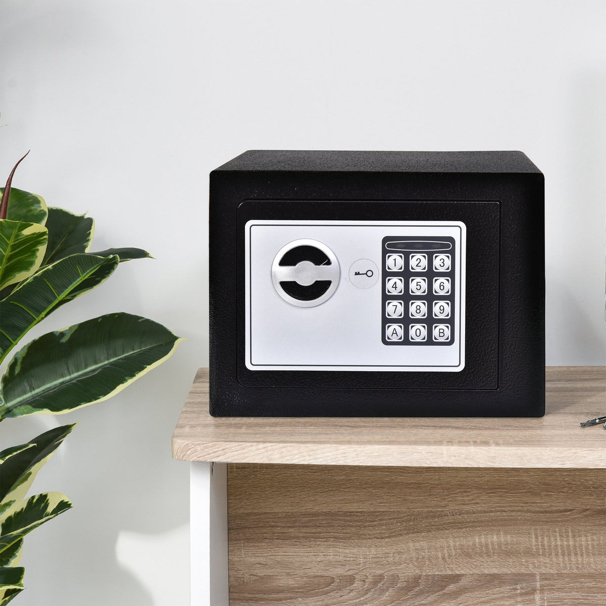 Safe, Furniture Safe With Electronic Lock, Steel, Black, 23X17X17Cm