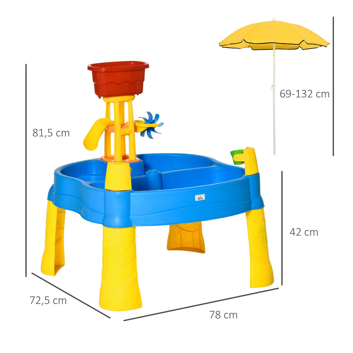 Sand And Water Play Table 2 In 1 Table Play Set 25 Piece Beach Toys With Parasol For Kids