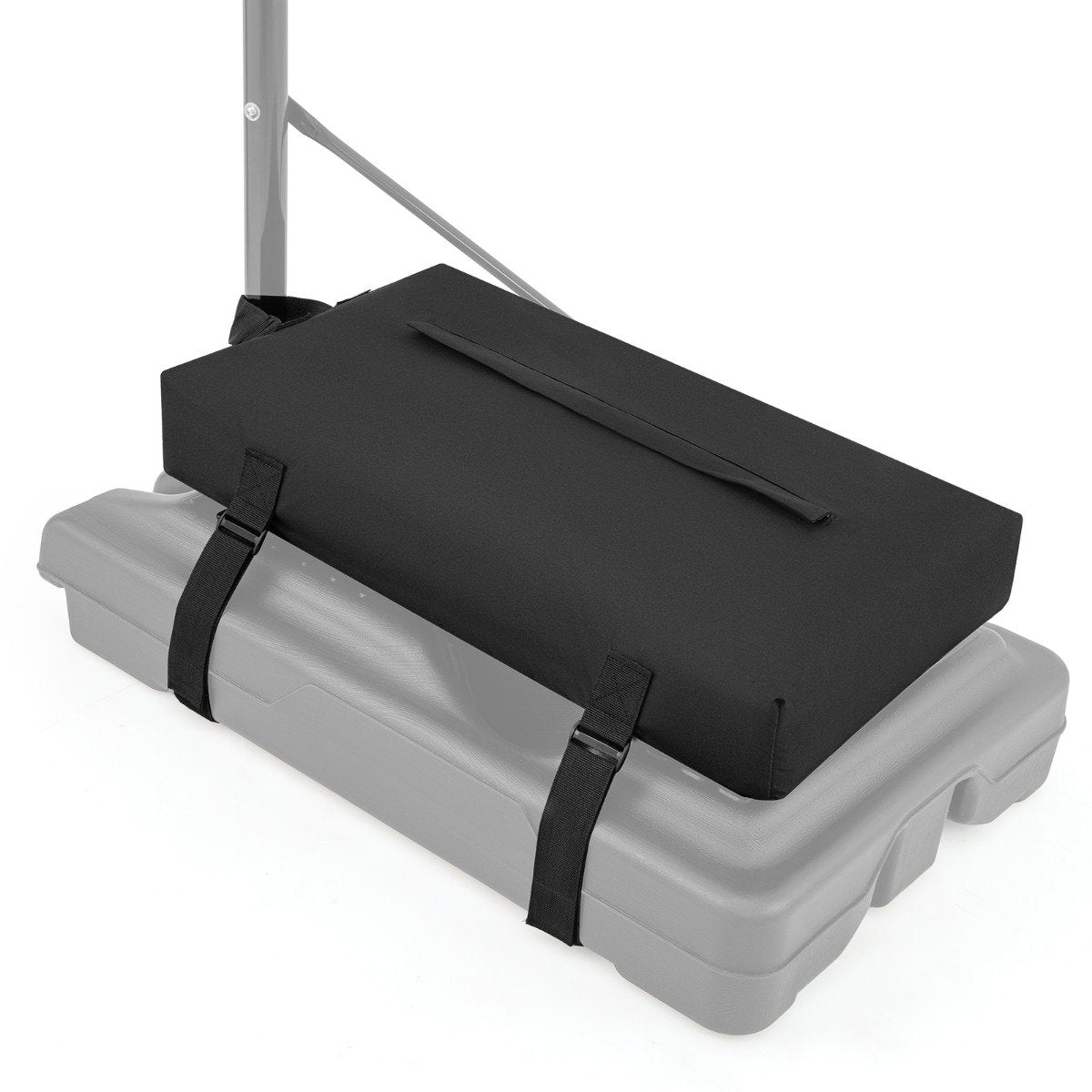 Sandbag for basketball hoop stands up to 136 kg of sand made of black Oxford fabric