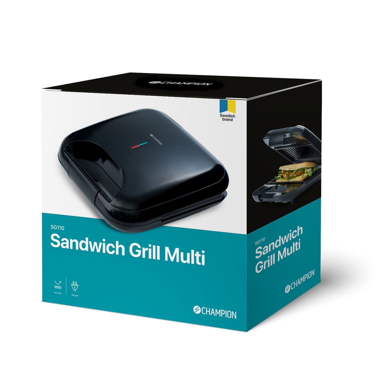 Sandwich grill Multi 22x12cm 750W SG110 Black