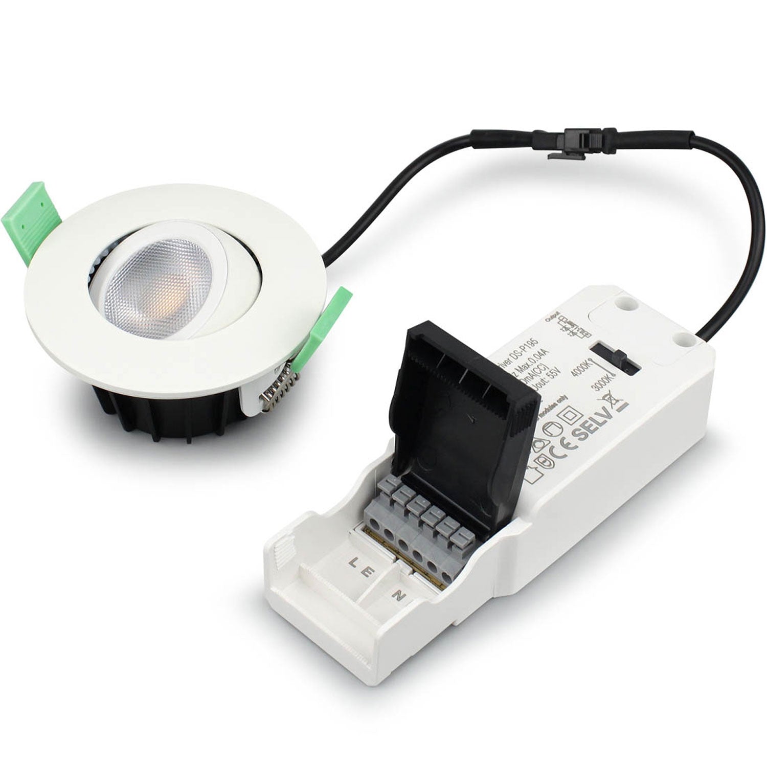 Sanna Dimmable Recessed downlight 3000K/4000K 520lm IP65 3-pack White