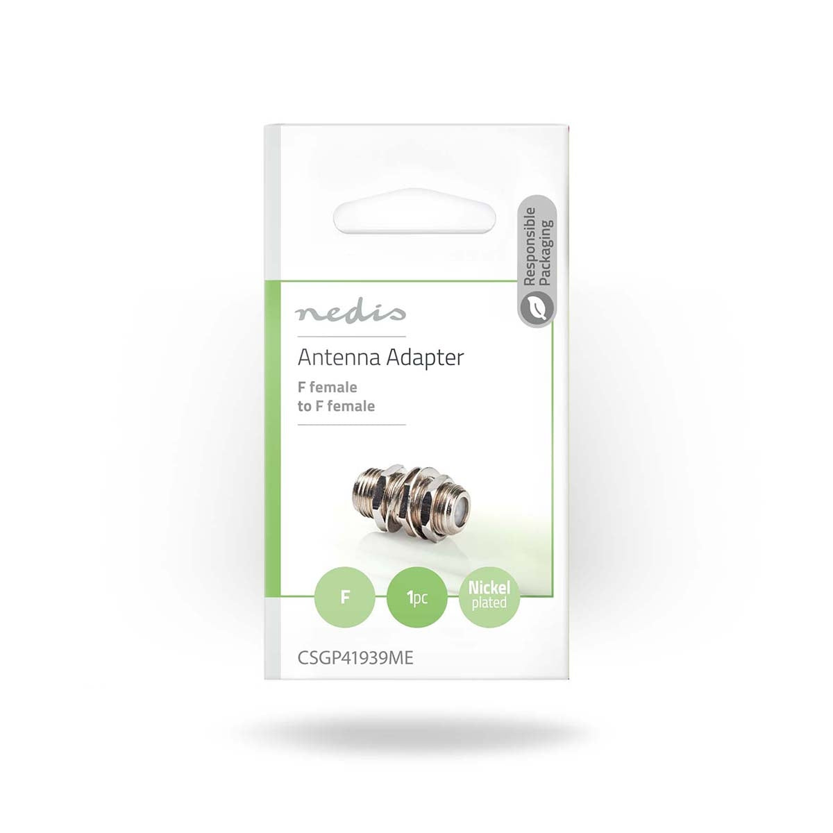 Satellite & Antenna Adapter | F Female | F Female | Nickel Plated | 75 Ohm | Straight | Metal | Silver | 10 pieces. | Envelope