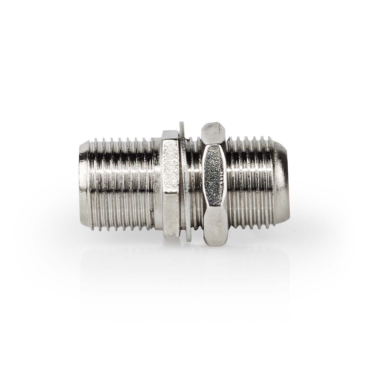 Satellite & Antenna Adapter | F Female | F Female | Nickel Plated | 75 Ohm | Straight | Metal | Silver | 10 pieces. | Envelope