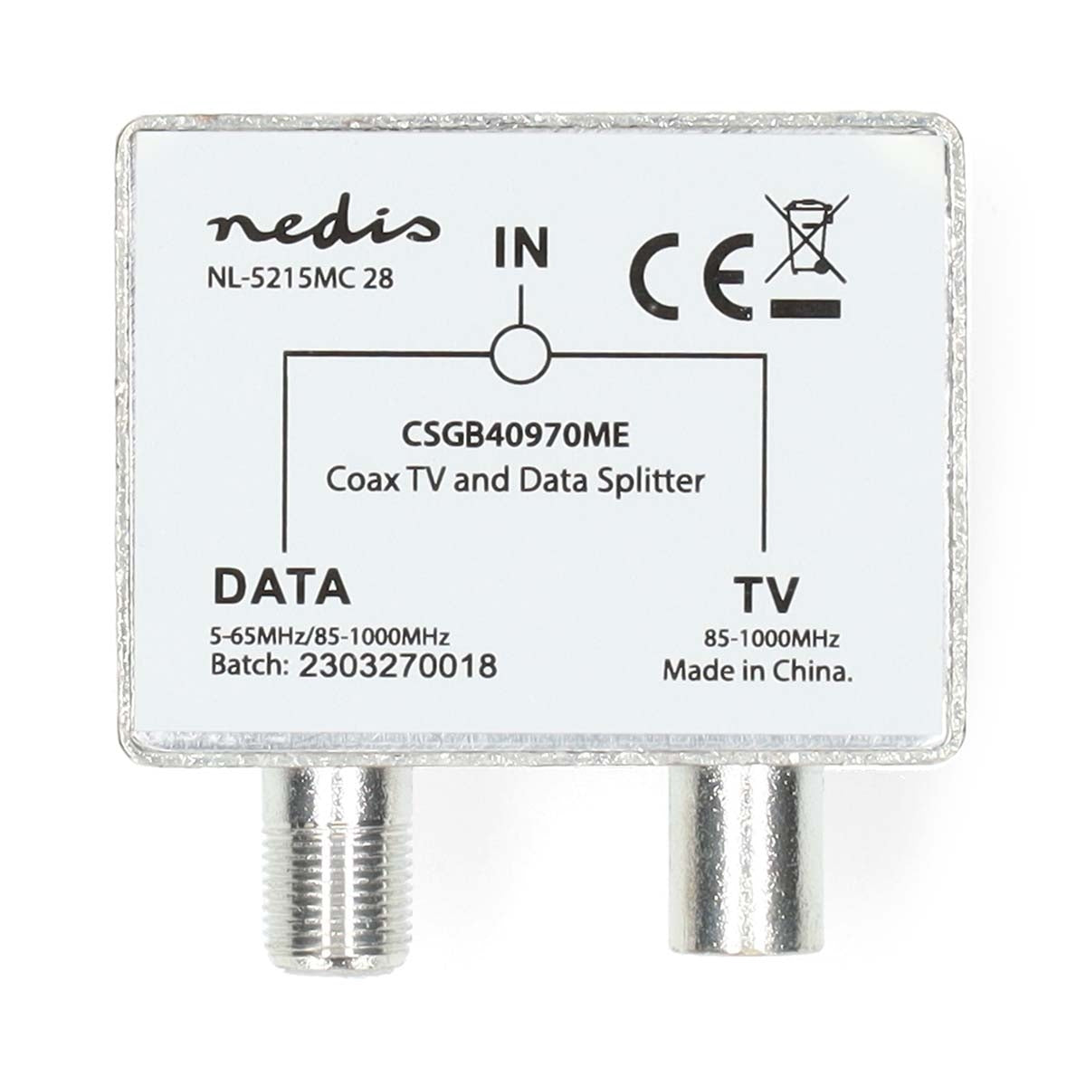 Satellite & Antenna Adapter | F Female / IEC (Coax) Male | IEC (Coax) Female | Nickel Plated | 75 Ohm | Straight | Metal | Metal / Silver | 1 pc. | Box