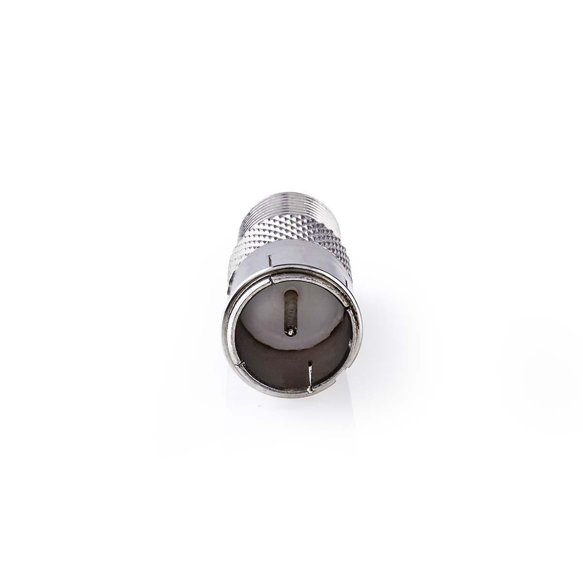 Satellite & Antenna Adapter | F Male Quick | F Female | Nickel Plated | 75 Ohm | Straight | Metal | Silver | 10 pieces. | Envelope