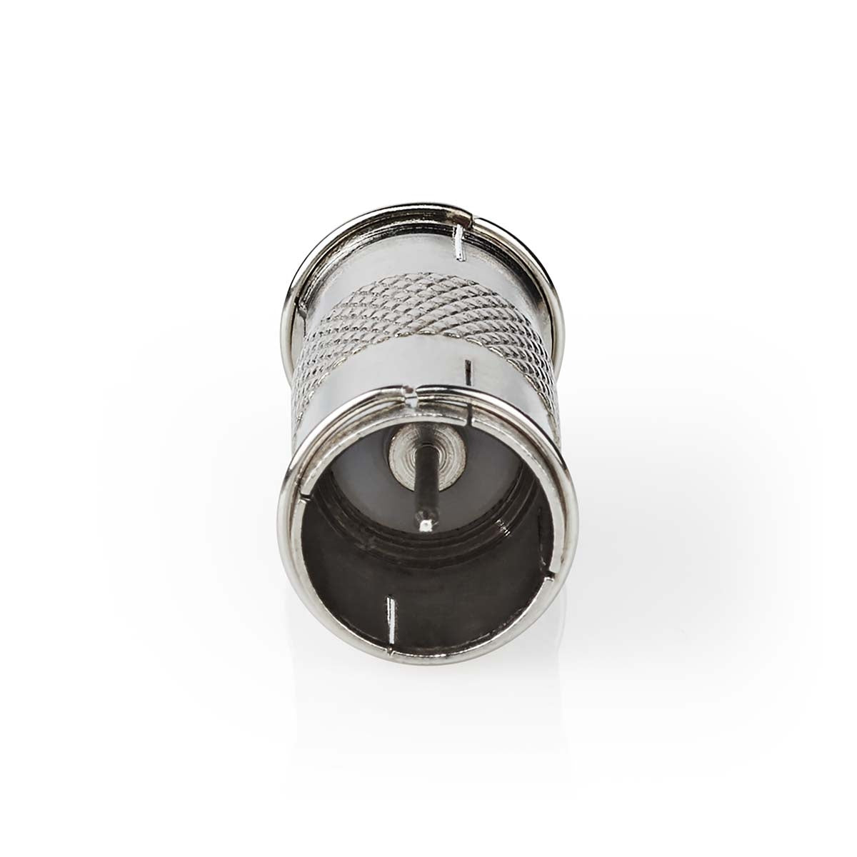 Satellite & Antenna Adapter | F Male Quick | F Male Quick | Nickel Plated | 75 Ohm | Straight | Metal | Silver | 10 pieces. | Envelope