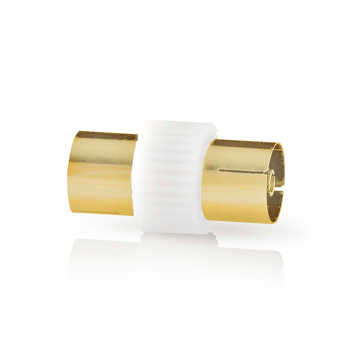 Satellite & Antenna Adapter | IEC (Coax) Female | IEC (Coax) Female | Nickel Plated | 75 Ohm | Straight | Metal / Plastic | White | 1 pc. | Box