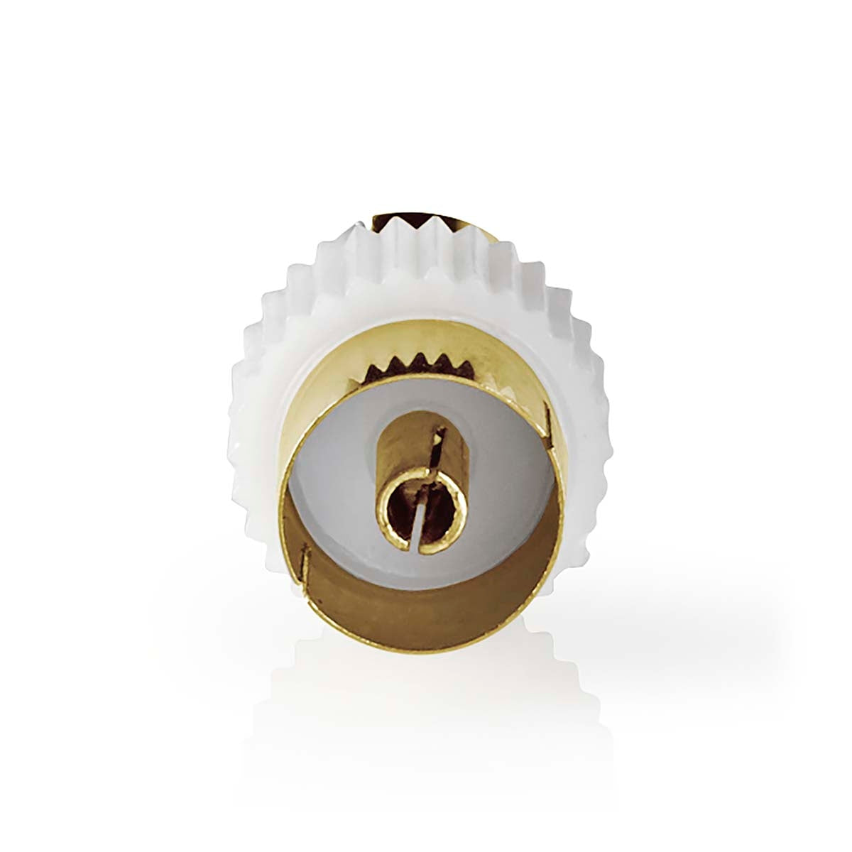 Satellite & Antenna Adapter | IEC (Coax) Female | IEC (Coax) Female | Nickel Plated | 75 Ohm | Straight | Metal / Plastic | White | 1 pc. | Box