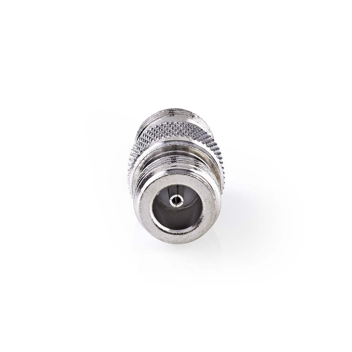 Satellite & Antenna Adapter | N Female | N Female | Nickel Plated | 75 Ohm | Straight | Metal | Silver | 10 pieces. | Envelope