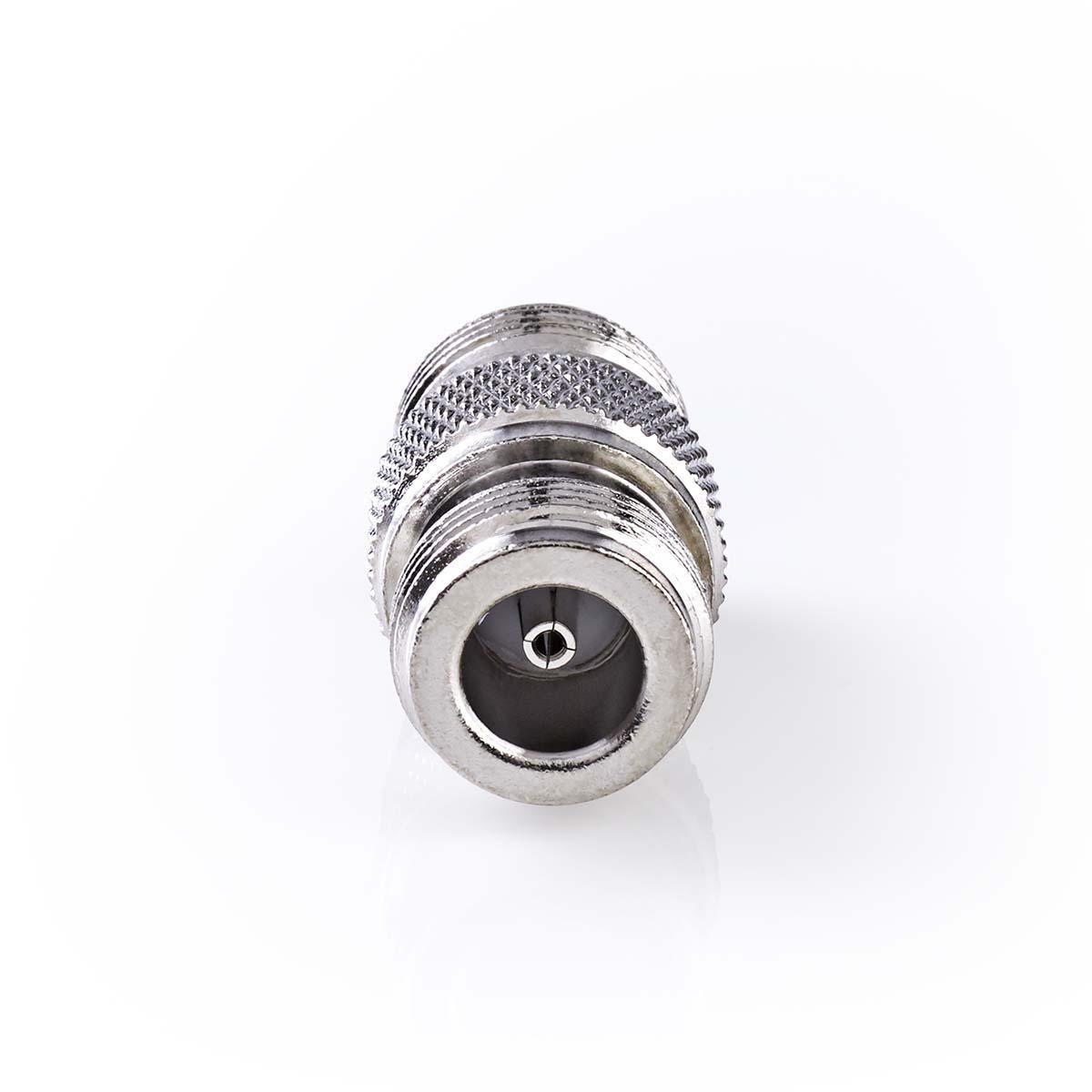 Satellite & Antenna Adapter | N Female | N Female | Nickel Plated | 75 Ohm | Straight | Metal | Silver | 10 pieces. | Envelope