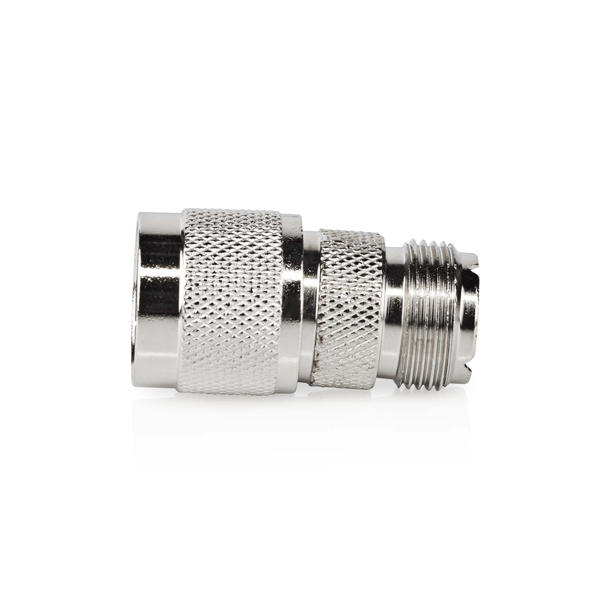Satellite & Antenna Adapter | N Male | PL259 Female | Nickel Plated | 75 Ohm | Straight | Metal | Silver | 10 pieces. | Envelope