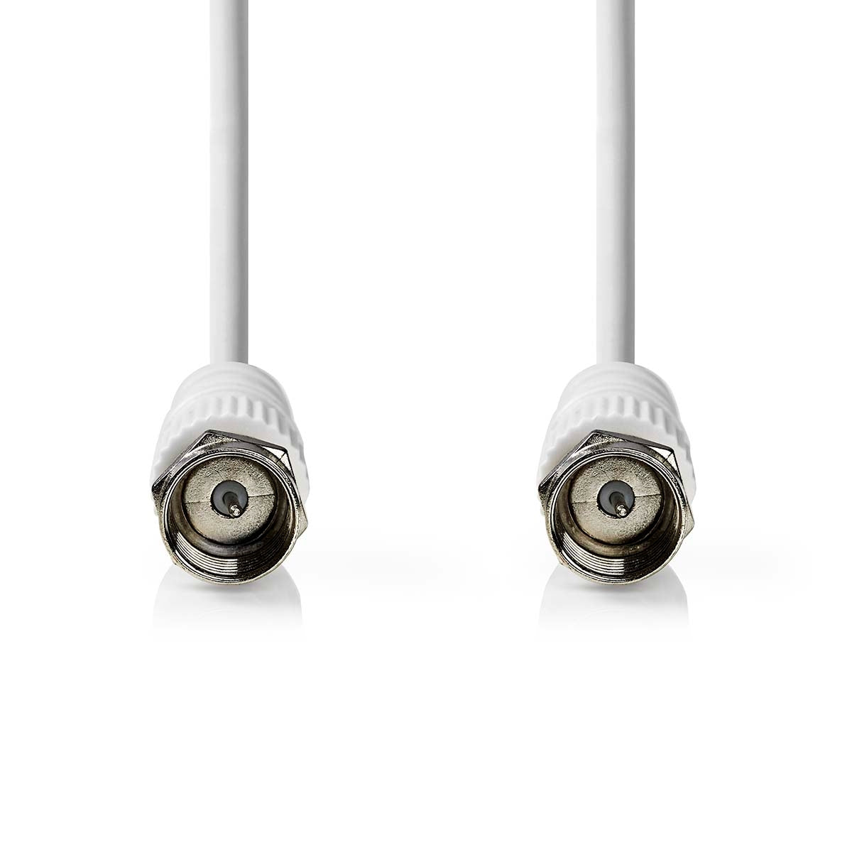 Satellite & Antenna cable | F Male | F Male | Nickel Plated | 75 Ohm | Double Shielded | 1.00 m | Round | PVC | White | Label
