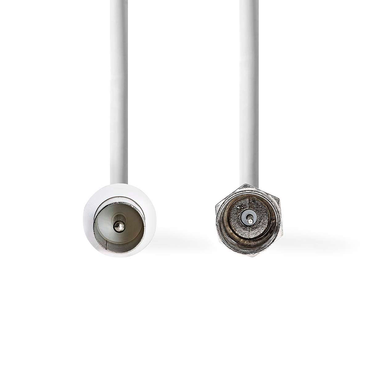 Satellite & Antenna cable | F Male | IEC (Coax) Male | Nickel Plated | 75 Ohm | Double Shielded | 1.50 m | Round | PVC | White | Label