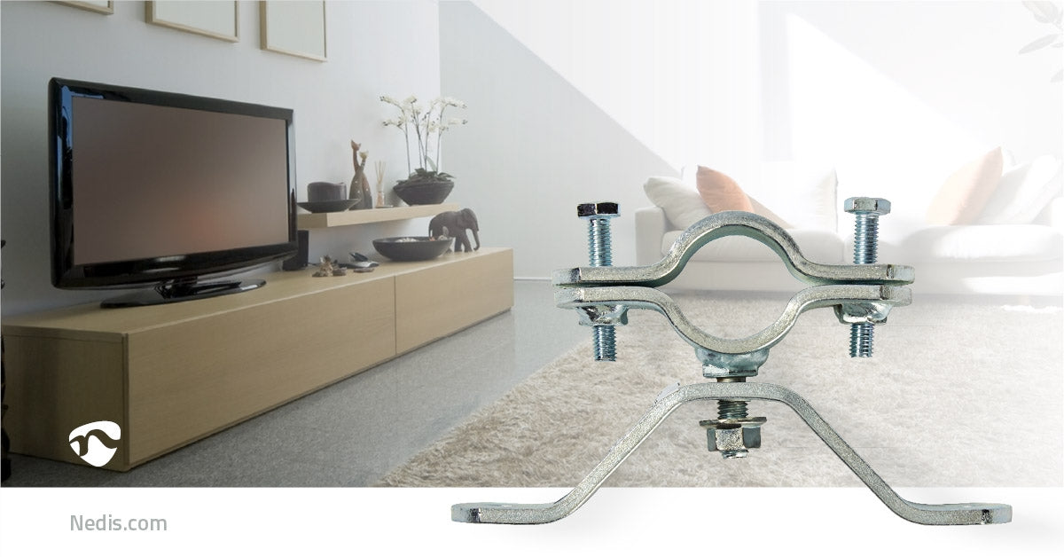 Satellite Mast clamp | Diameter range: 38 - 40 mm | Steel | Silver