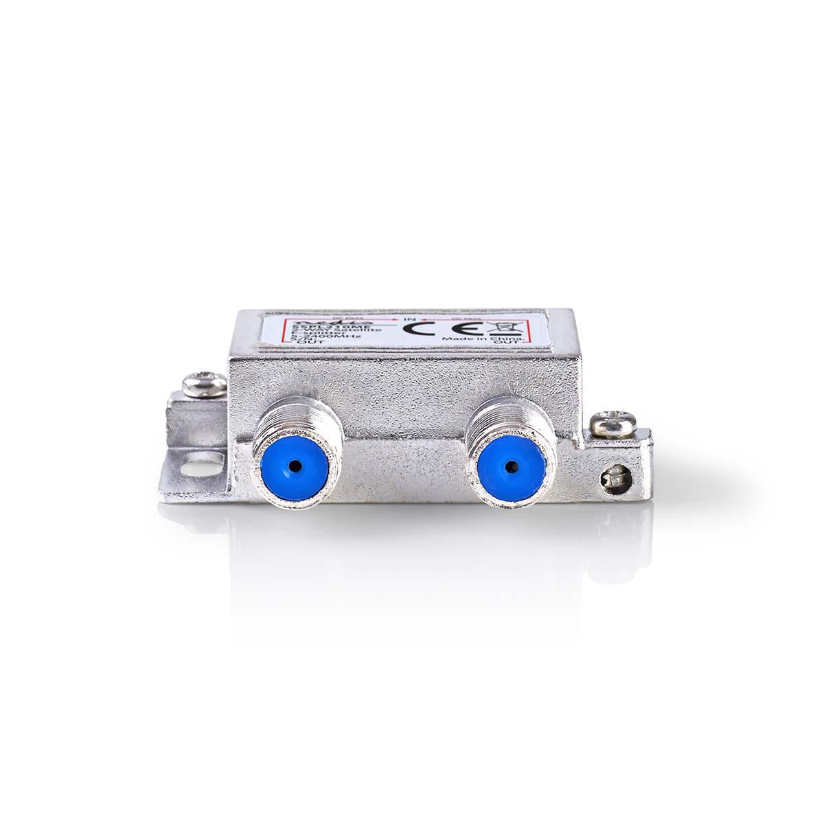Satellite Splitter | 5 - 2400 MHz | 6.5 dB| Number of inputs: 1 | Number of outputs: 2 | Impedance: 75 Ohm | Zinc | Silver