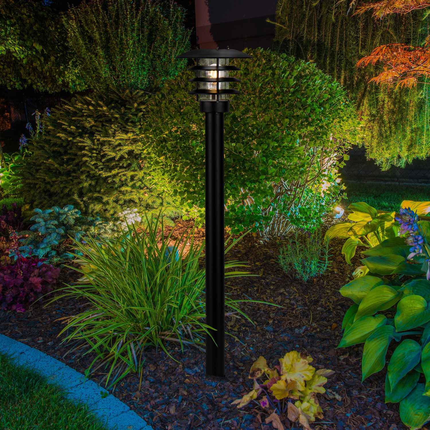 Saturn Bollard 90cm Black