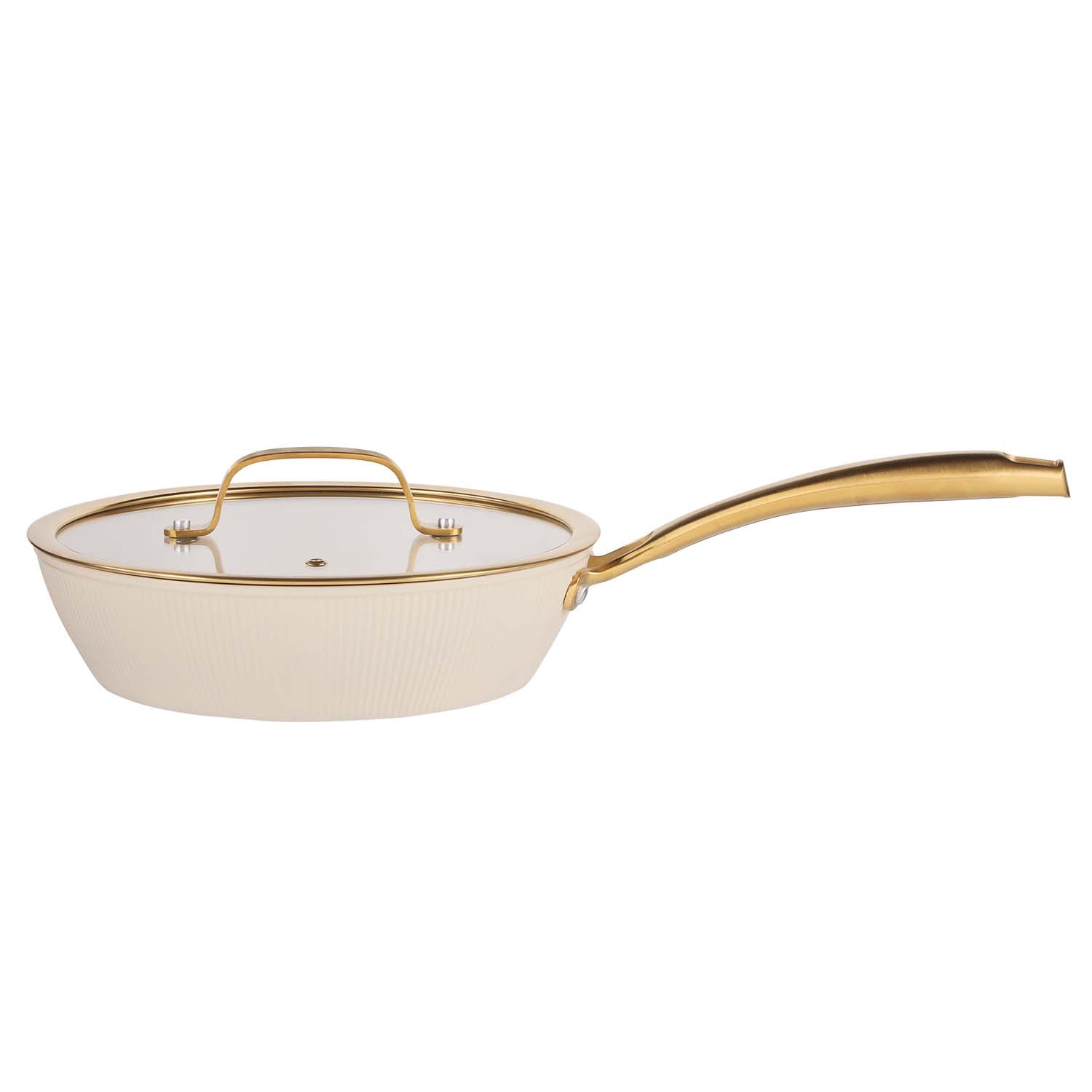 Sauté Pan 24 cm, 2.2 L, Ceramic Non-Stick, Beige