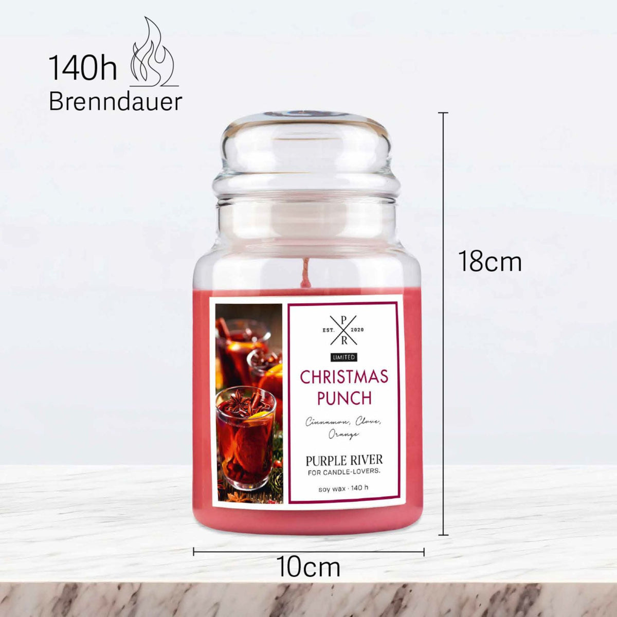 Scented Soy Candle – 140-Hour Burn Time