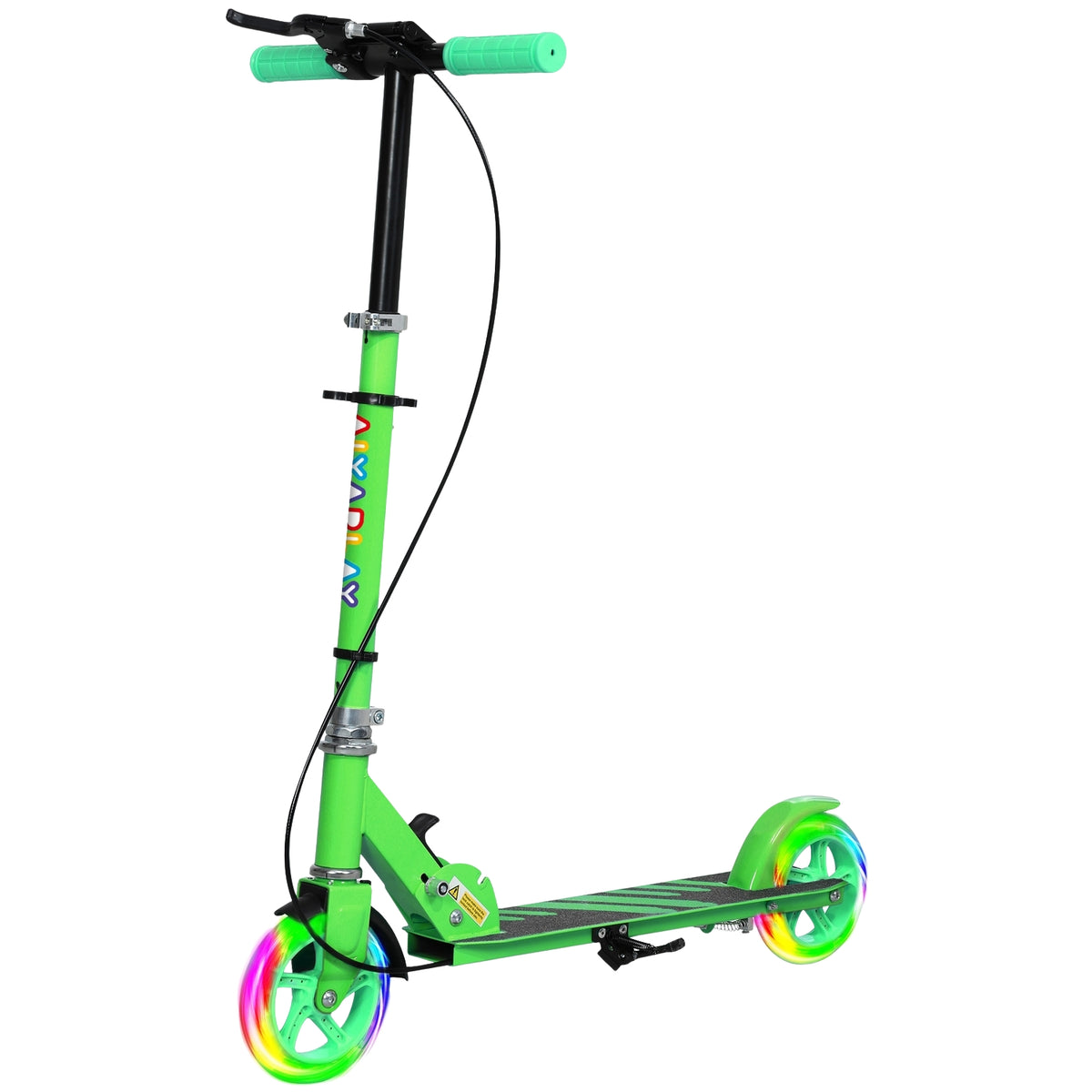 Scooter Children's Foldable Children's Scooter with Adjustable Handlebar Height, 2 Luminous Wheels, Handbrake & Rear Wheel Brake Kick Scooter for 3-8 Years Children Green