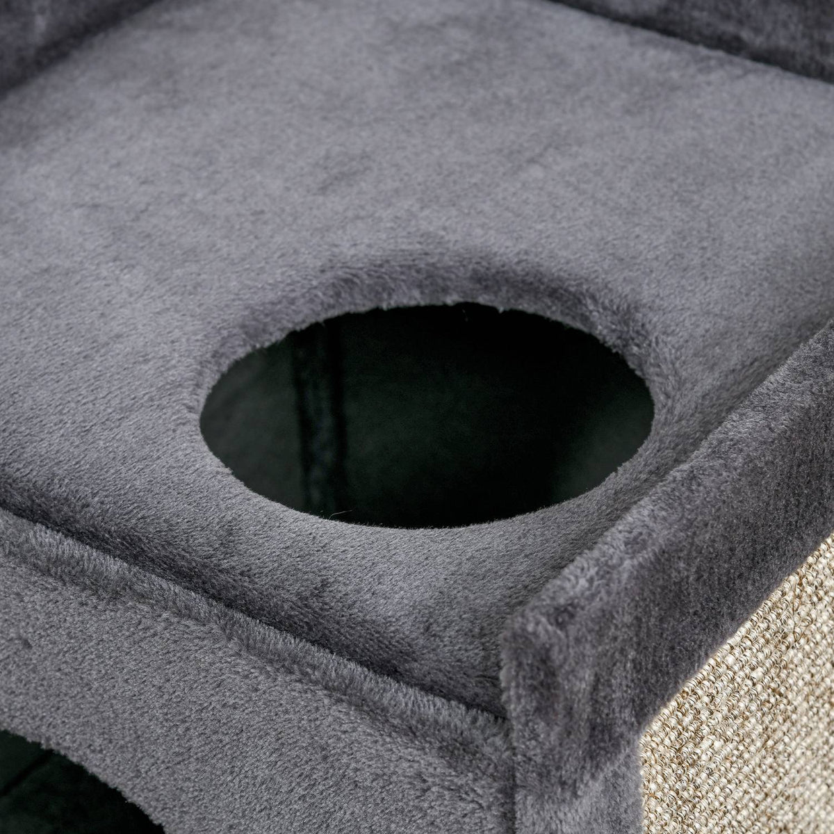 Scratching Barrel 81Cm Robust Cat Scratching Post With 2 Caves, Scratching Tower, 2 Levels For Cats Up To 6Kg In Dark Gray