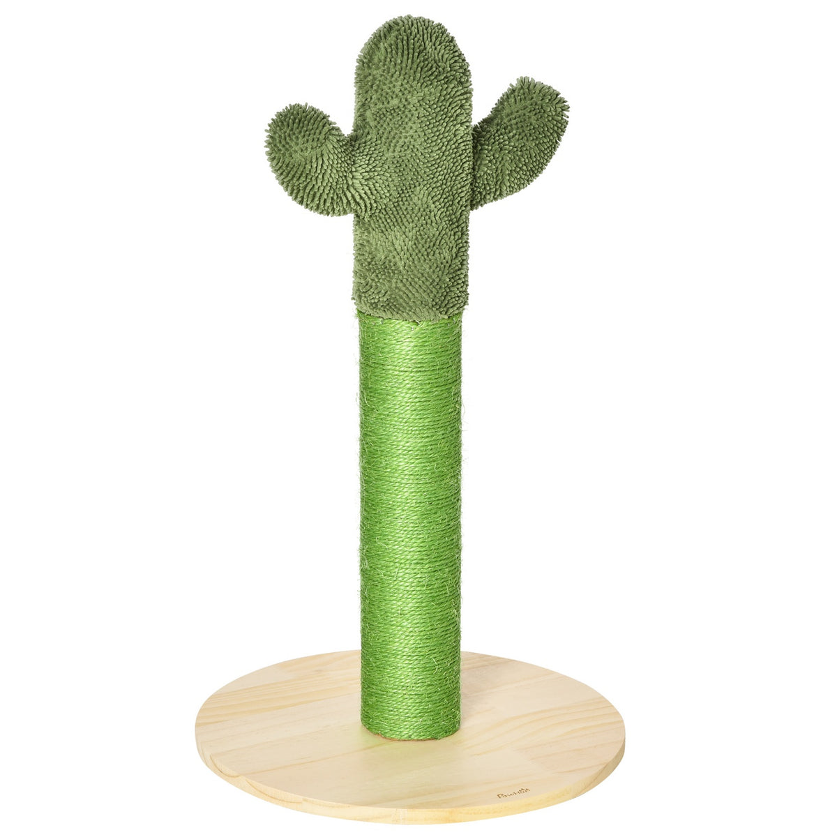 Scratching Post Cactus Design Scratching Posts For Cats, Pine Wood & Sisal Rope, Toy, 65Cm, Green+Natural
