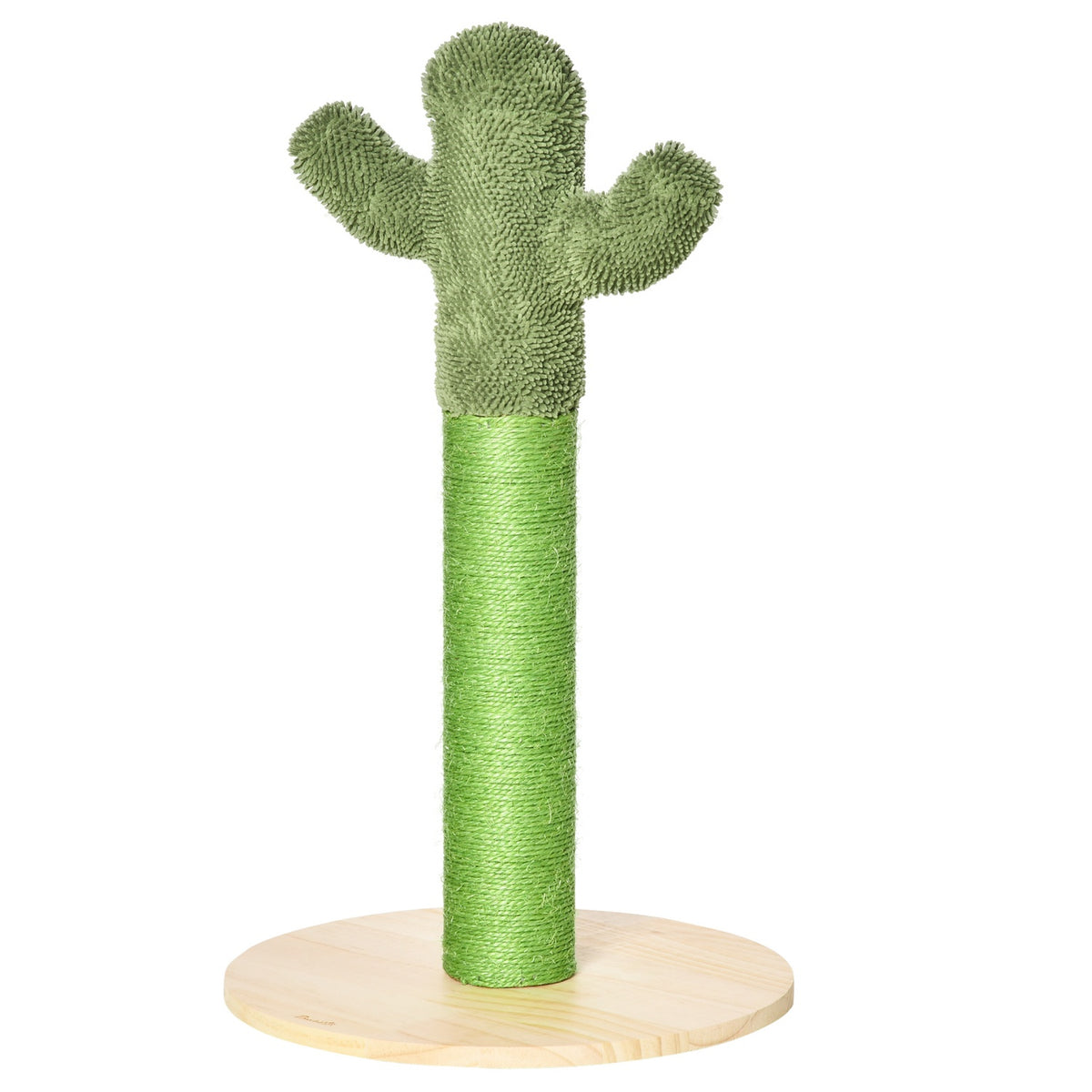 Scratching Post Cactus Design Scratching Posts For Cats, Pine Wood & Sisal Rope, Toy, 65Cm, Green+Natural