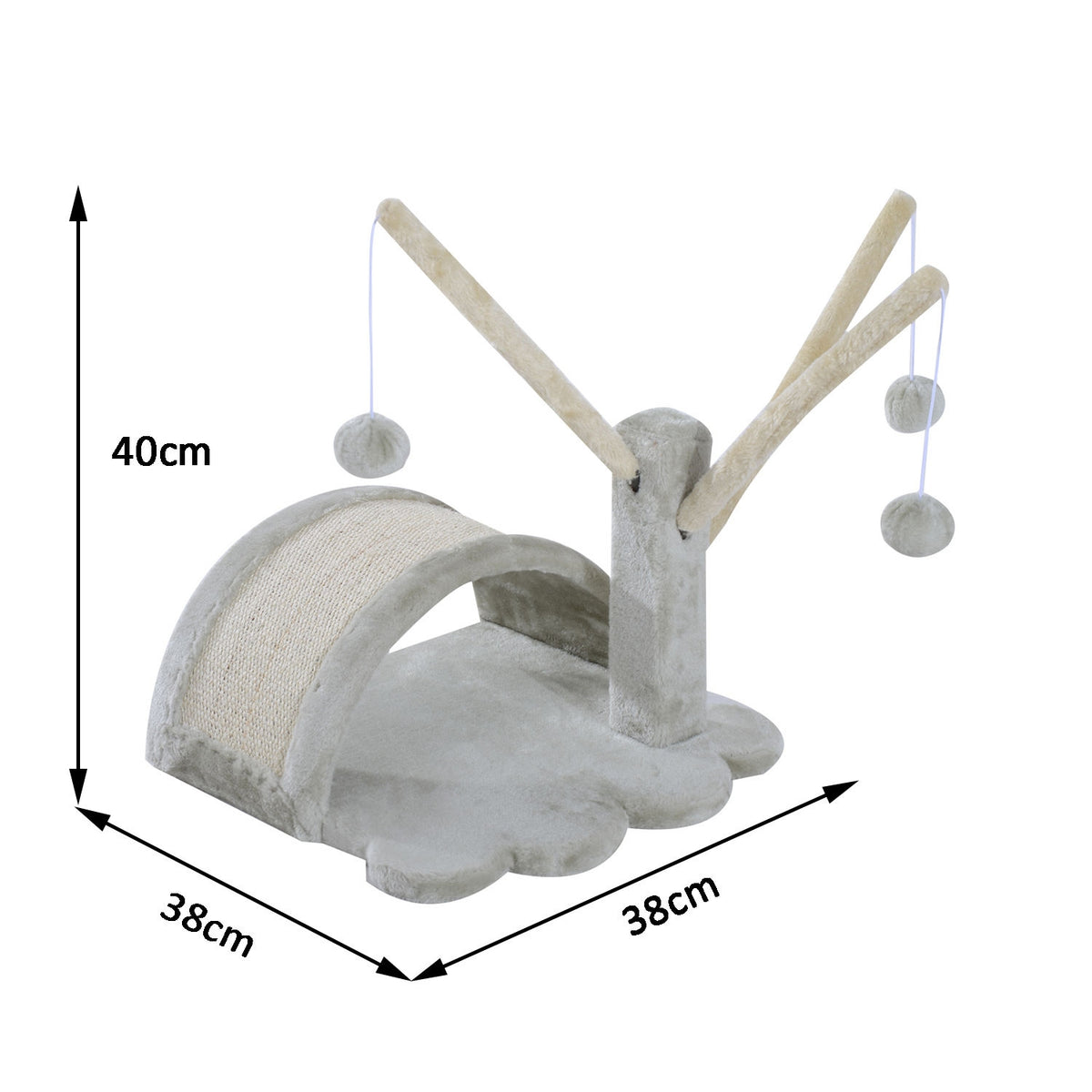 Scratching Post Stable Cat Scratching Post With Sisal, Climbing Tree For Cats, Light Grey