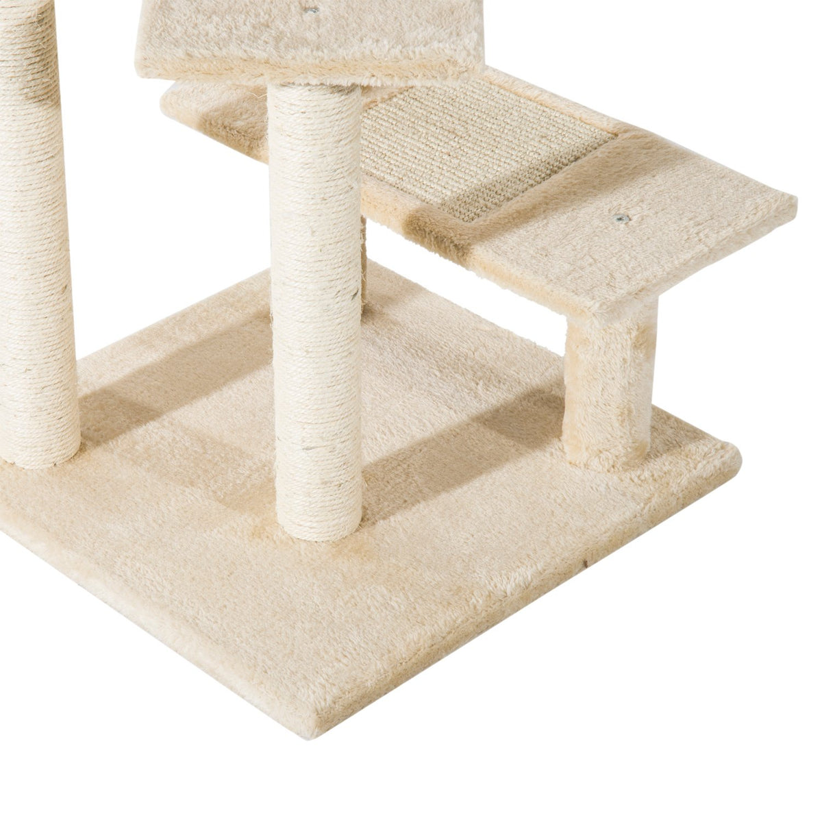 Scratching Post With Sisal Columns, Cat Scratching Post, Cat Climbing Tree, Cat Tree, Beige, 50 X 50 X 100 Cm