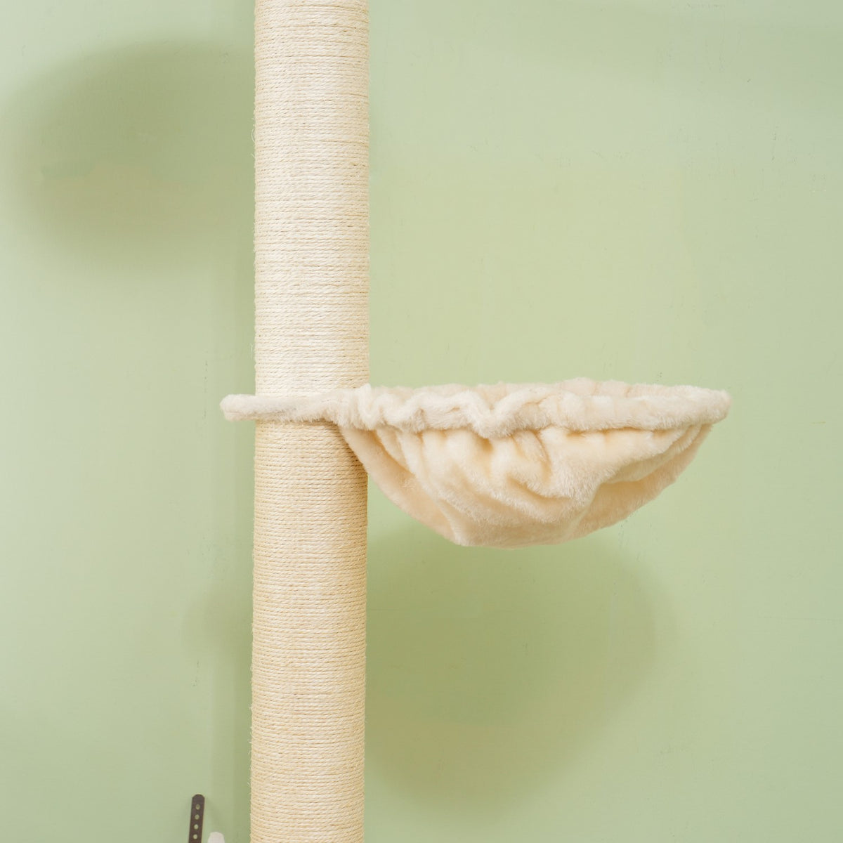 Scratching post, cat scratching post ceiling high, 230-250 cm, climbing tree with hammock, cat tree height adjustable, play tree with tip protection, plush, oak + cream white