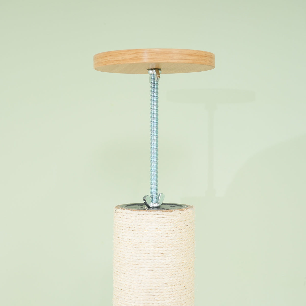Scratching post, cat scratching post ceiling high, 230-250 cm, climbing tree with hammock, cat tree height adjustable, play tree with tip protection, plush, oak + cream white