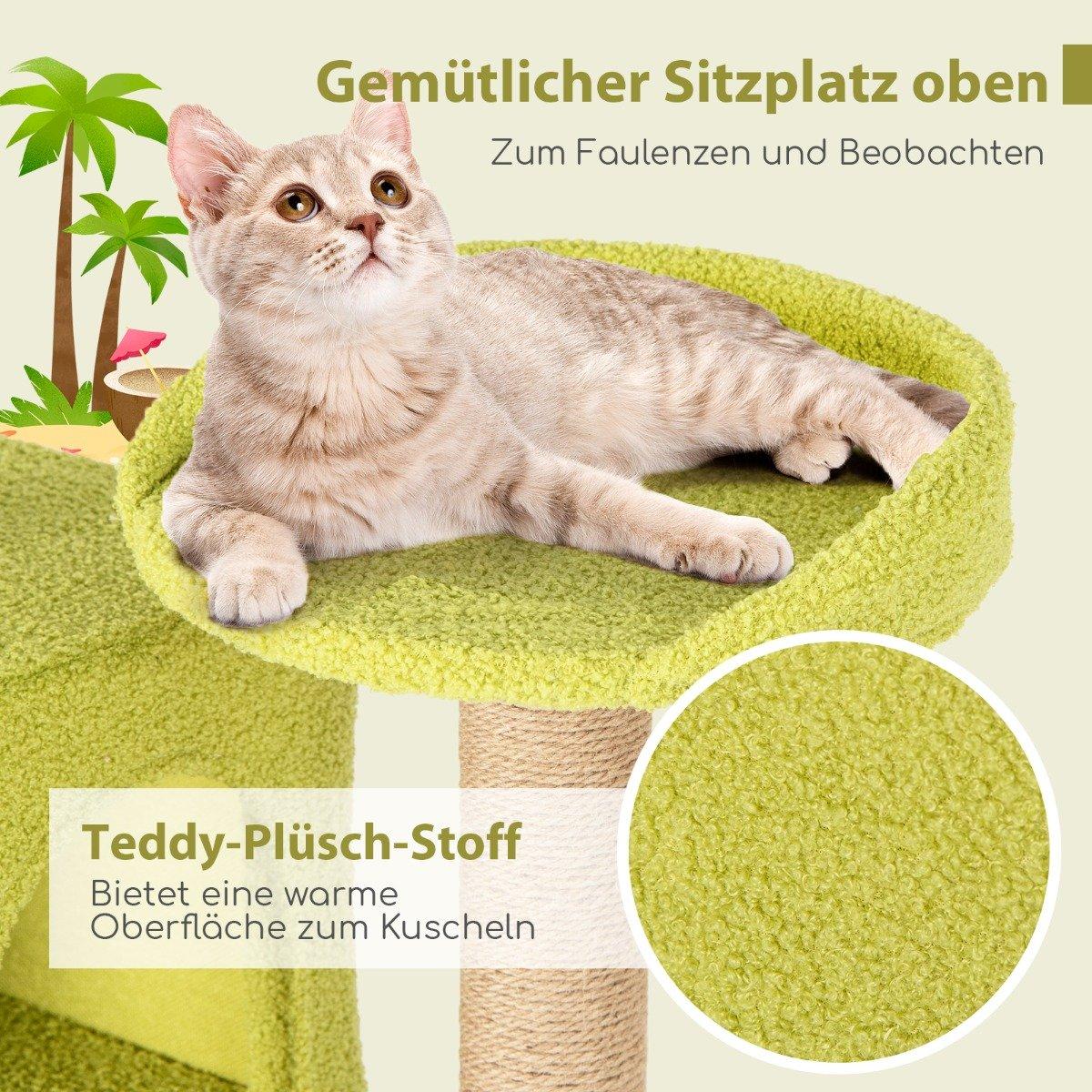 Scratching post in beach design with 2 cat houses & viewing platform cat tower cat tree