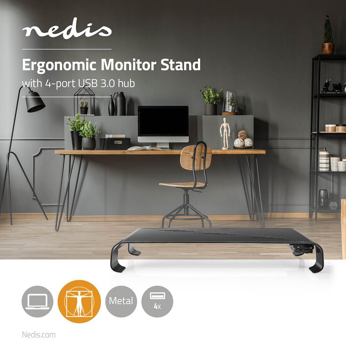 Screen Mount | Ergonomics: Yes | Maximum load capacity: 18 kg | Universal | USB hub | Adjustable height: No