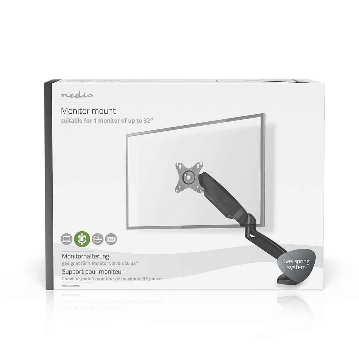 Screen Mount | Gas spring | 1 Screen(s) | 15 - 32 " | 75x75 / 100x100 | Fully adjustable