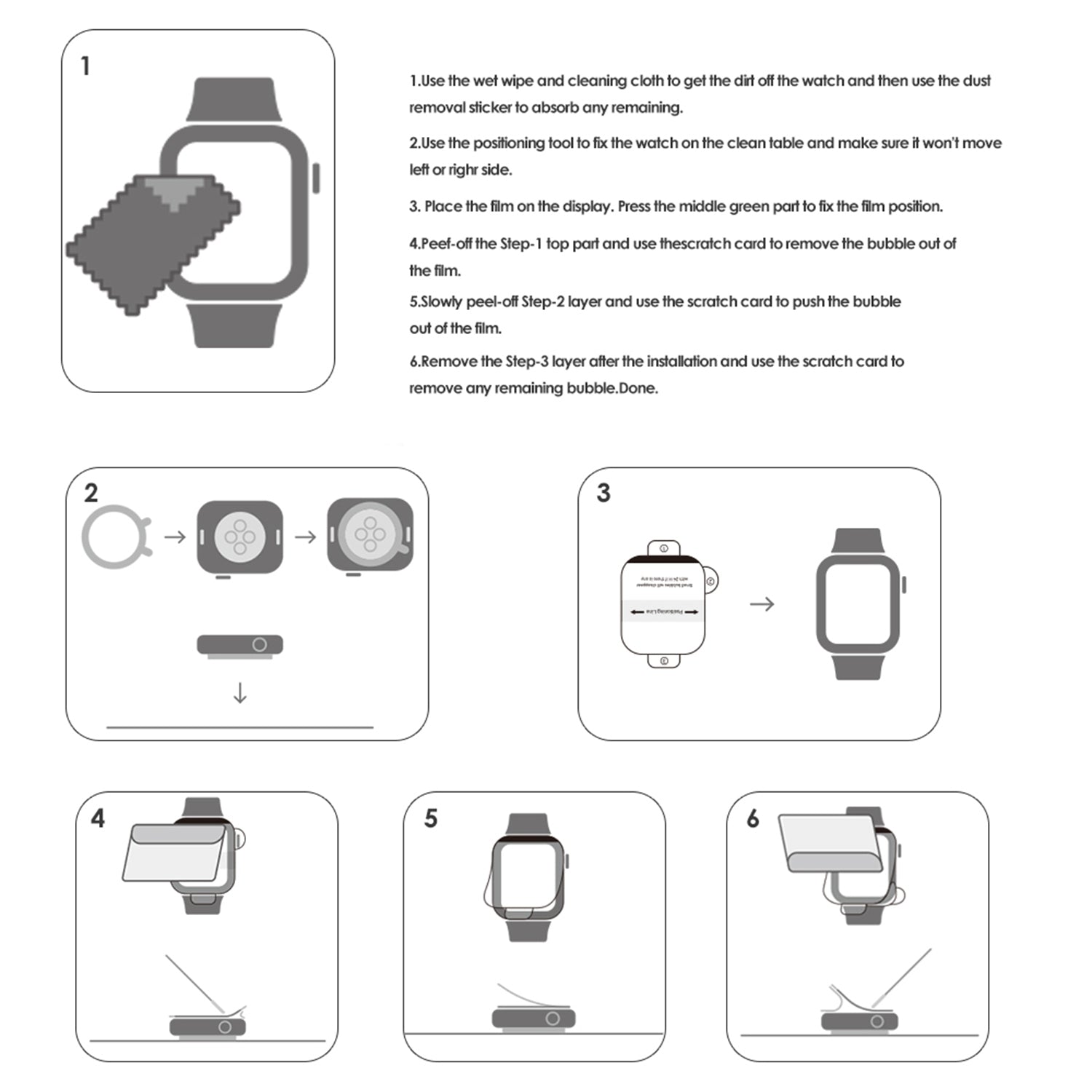 Screen protector Apple watch 3-pack 44mm