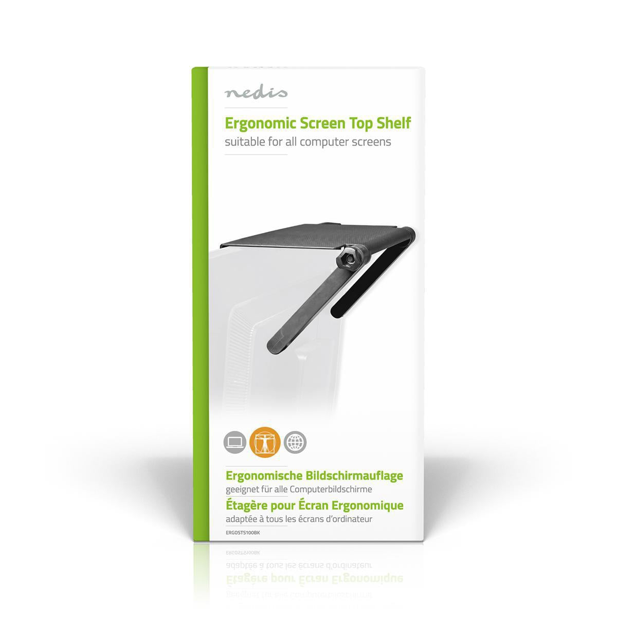 Screen shelf | Used for: Computer / Desktop | Max. load capacity: 6 kg | Black | Plastic