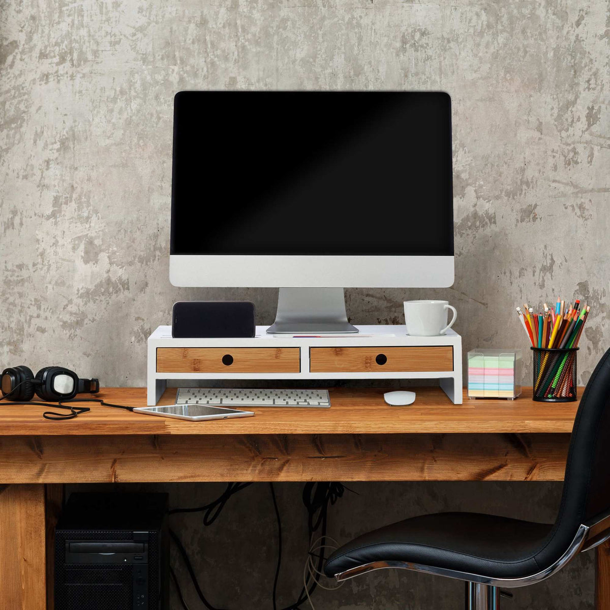 Screen stand with storage