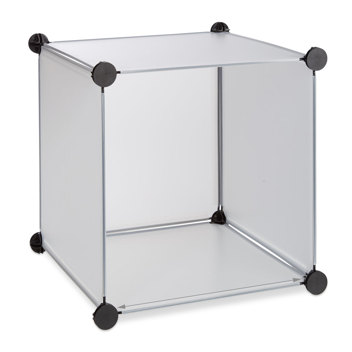 Screwless plastic shelf with 16 compartments