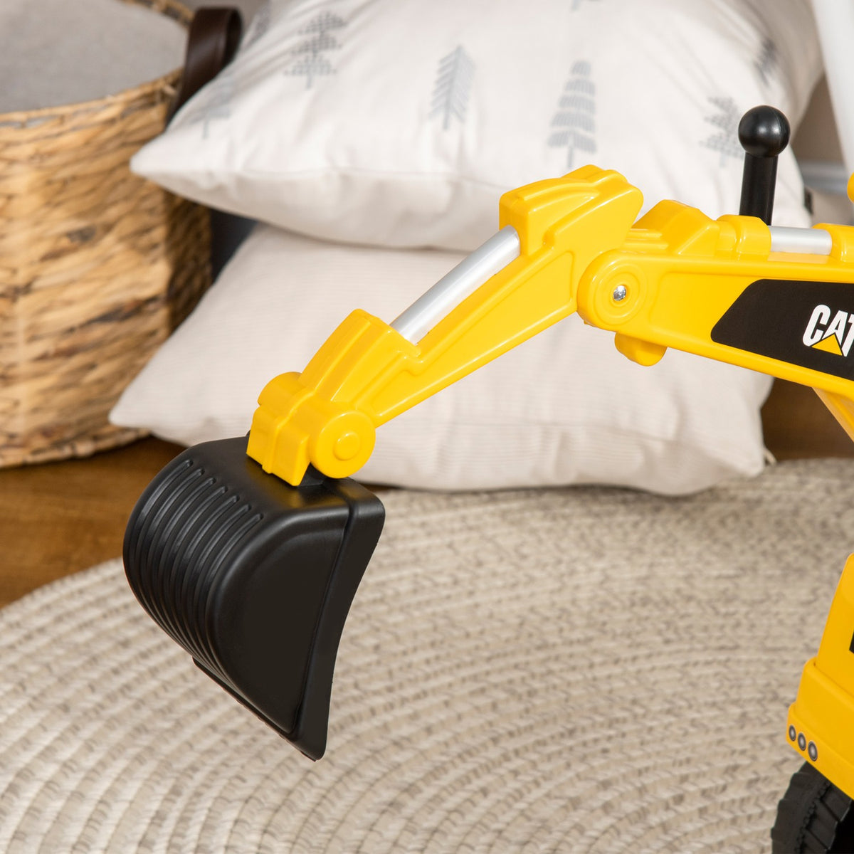 Seat Excavator Ride-On Vehicle With Shovel & Horn, For Children From 12 Months, Yellow + Black, 85X27.5X47.5Cm