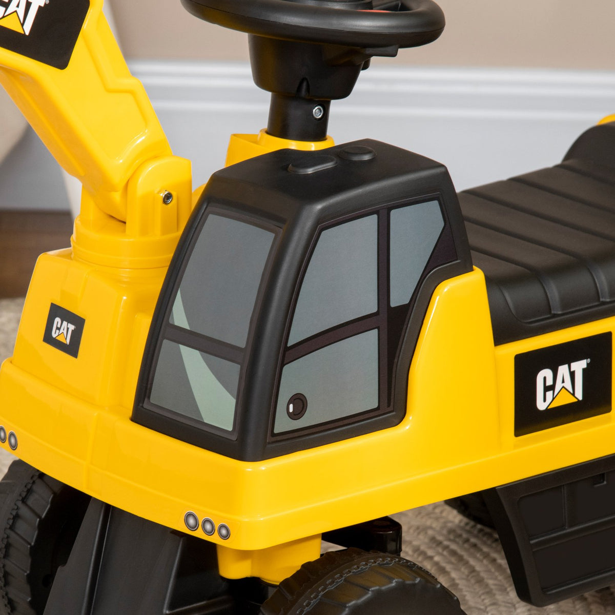 Seat Excavator Ride-On Vehicle With Shovel & Horn, For Children From 12 Months, Yellow + Black, 85X27.5X47.5Cm