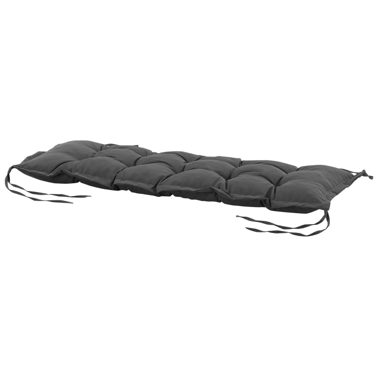 Seat cushion 100x40 cm chair cushion with ties, 10cm thick padding, washable seat cushion for home, garden, sofa, chairs, dark gray