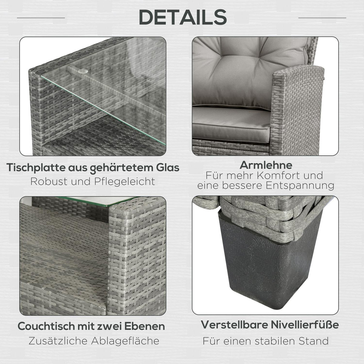 Seating Set, Sofa Set, Metal, Luxury, Gray