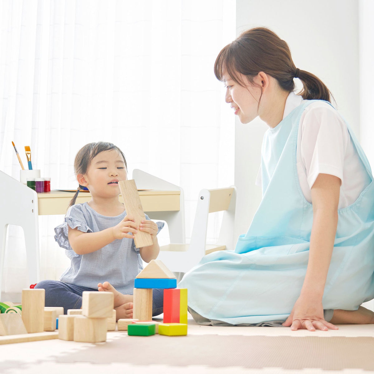 Seating area for children with chair