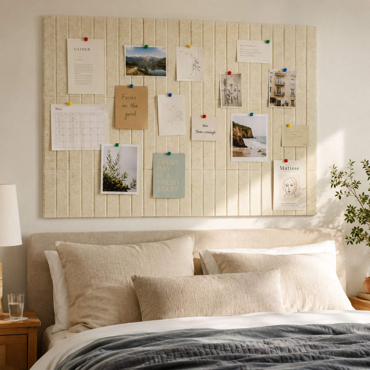 Self-Adhesive Felt Pinboard, Beige, 60 x 40 cm