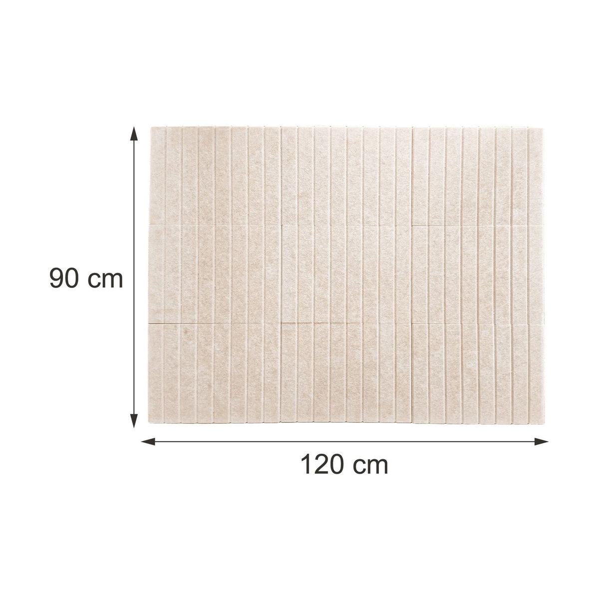 Self-Adhesive Felt Pinboard, Light Gray, 120x90 cm