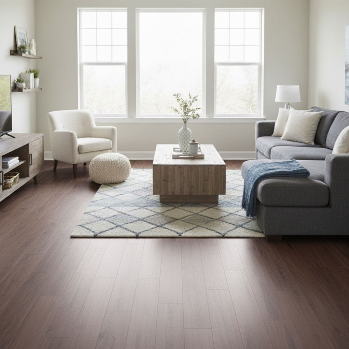Self-Adhesive Wood Effect PVC Flooring, Slip-Resistant, Waterproof