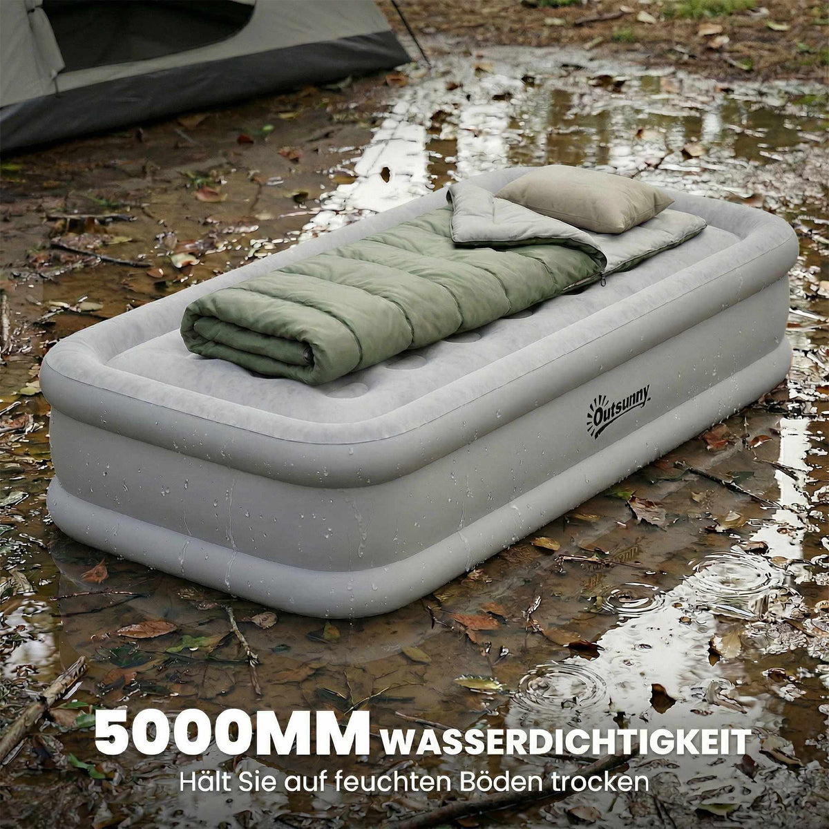 Self-Inflating Air Mattress with Built-In Pump, Single Size