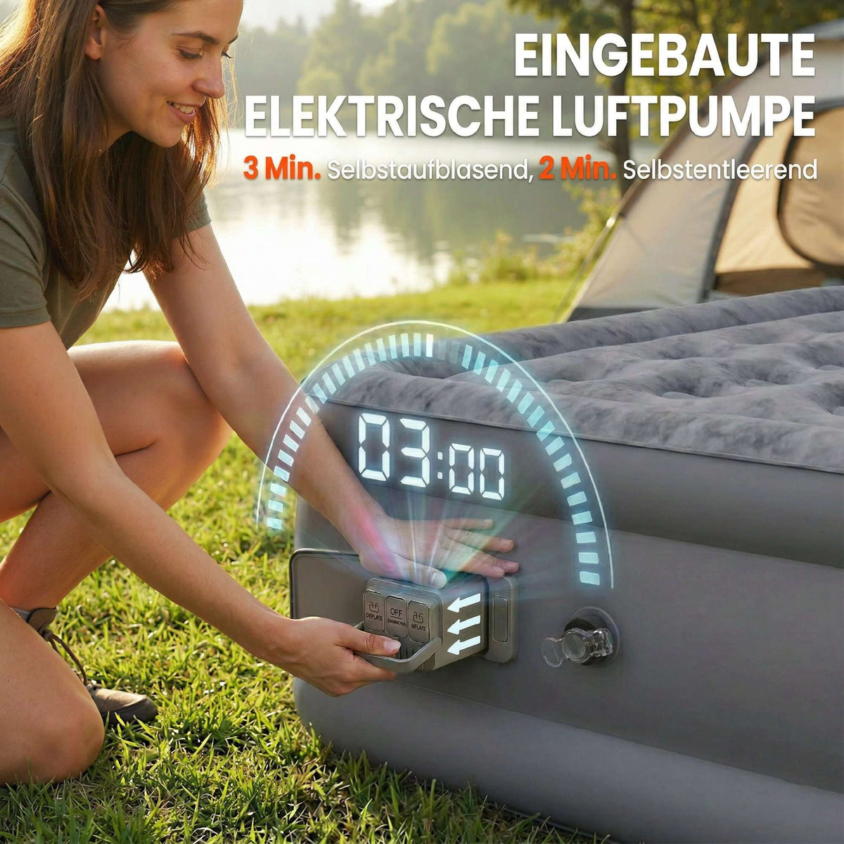 Self-Inflating Air Mattress with Built-In Pump, Single Size