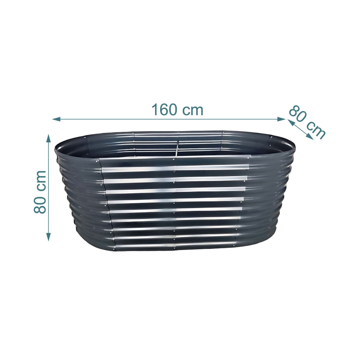 Semi-Circular Raised Garden Bed, Galvanized Steel
