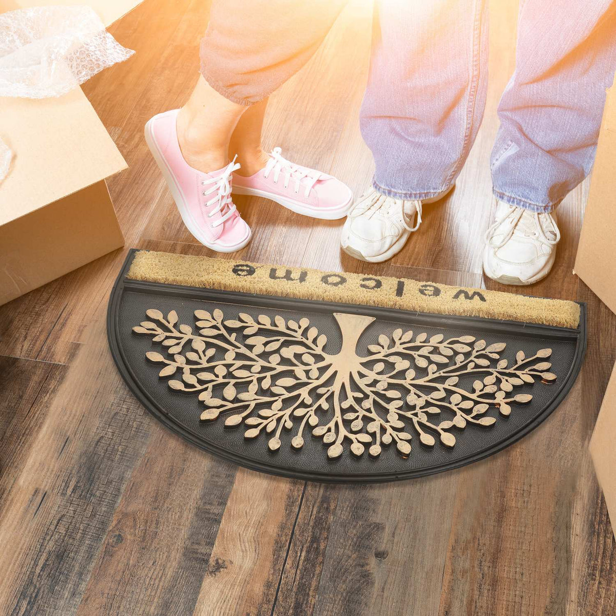 Semi-round doormat Rubber & coconut
