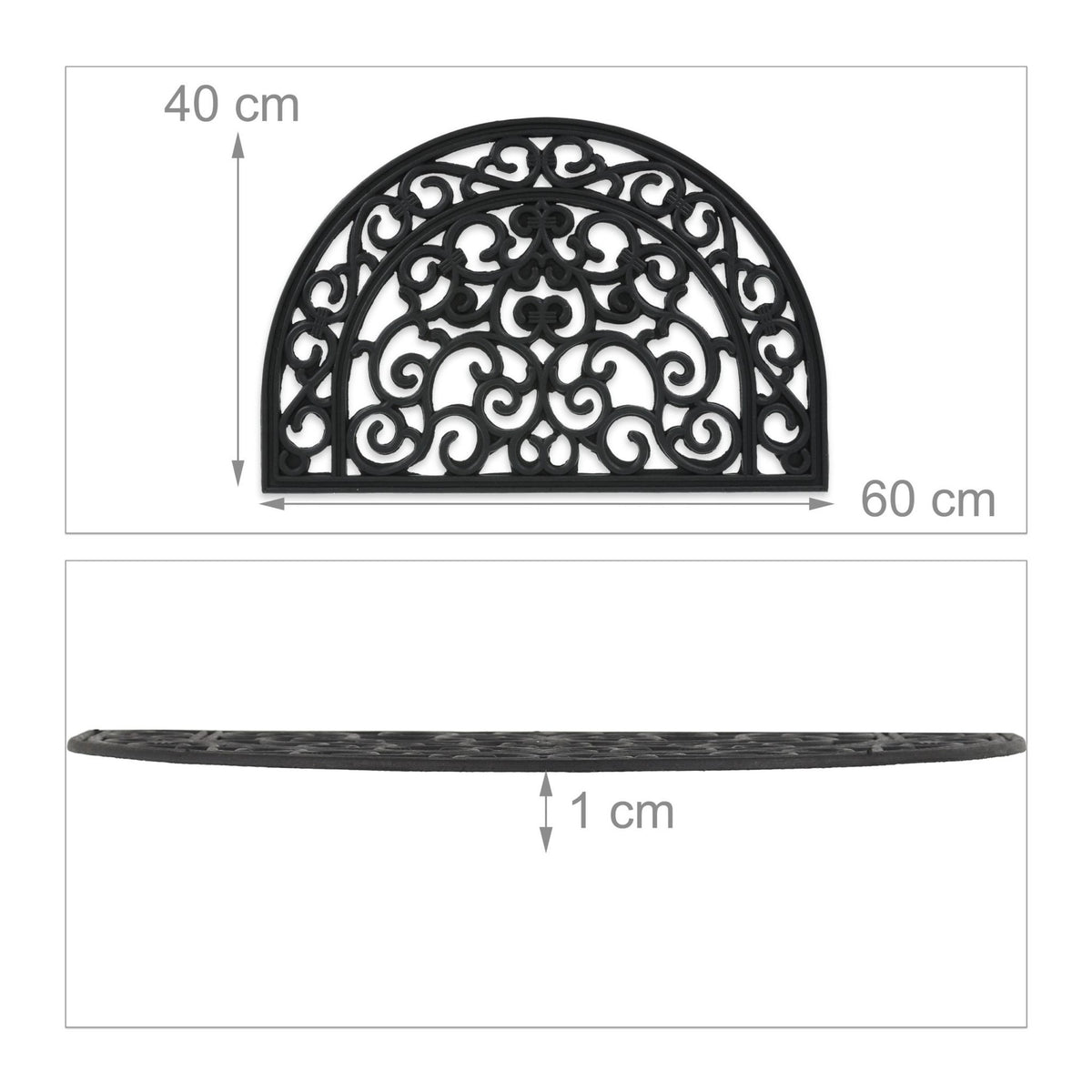 Semi-round rubber doormat